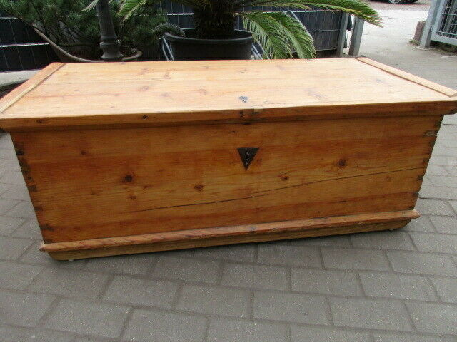 Truhe Flachdeckeltruhe Biedermeier um 1860 Weichholz Nr. 4