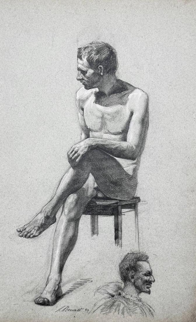 Sitzender männlicher Akt Male nude in seated position Nr