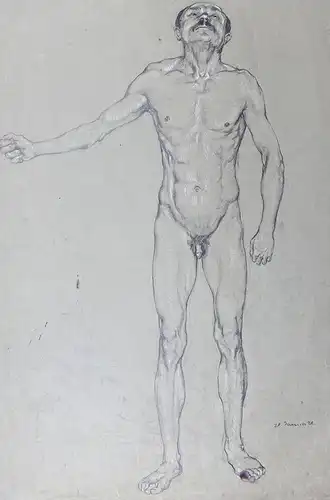 Stehender männlicher Akt Nude male standing Mann male nude man