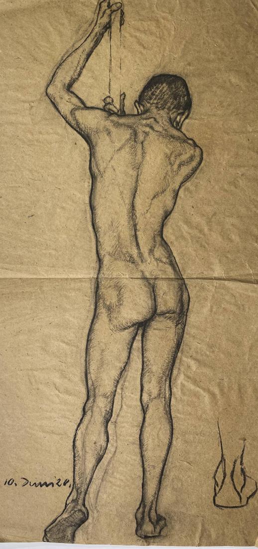 Stehender M Nnlicher Akt R Ckenansicht Nude Male Standing Seen