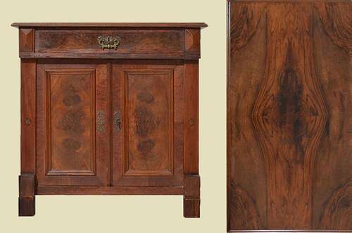 Antike Jugendstil Nußbaum Halbschrank Kommode von 1920