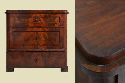 Antike Biedermeier Mahagoni Halbschrank Kommode von 1840