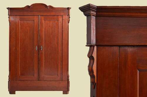 Antik Louis Philippe Mahagoni Kleiderschrank Schrank von 1870