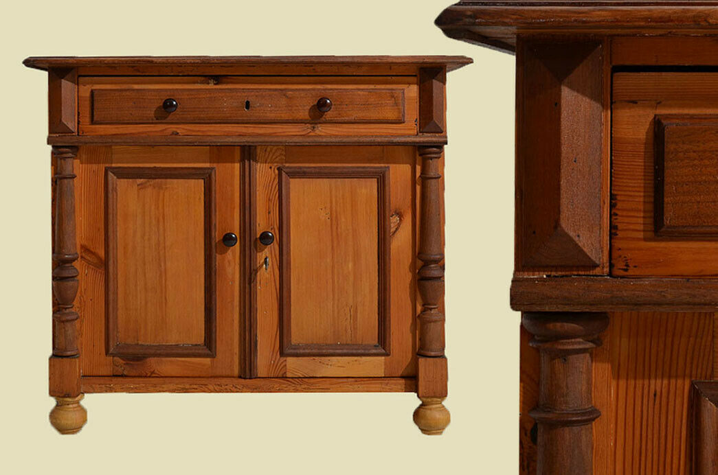 Antik Gründerzeit Weichholz Halbschrank Kommode von 1880