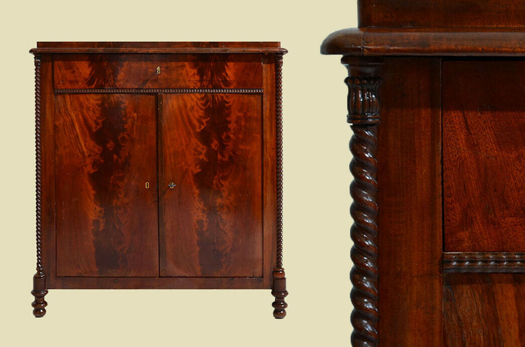Schöne Antike Mahagoni Halbschrank Kommode von 1840