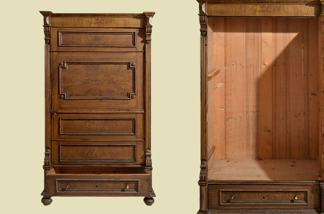 Antiker Kleiderschrank Wäscheschrank Blender Schrank von 1880