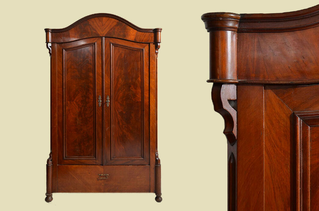 Antik Louis Philippe Mahagoni Kleiderschrank Schrank von 1860