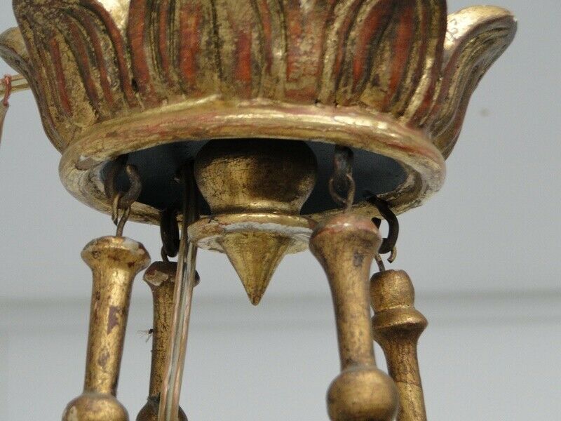 2184-Holzluster-Kronleuchter-Luster-Deckenleuchte-Lüster-Kronleuchte