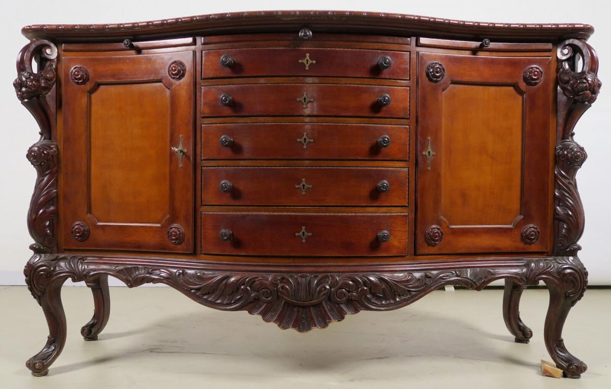 Fulminantes Mahagoni Sideboard aus dem Historismus Antik