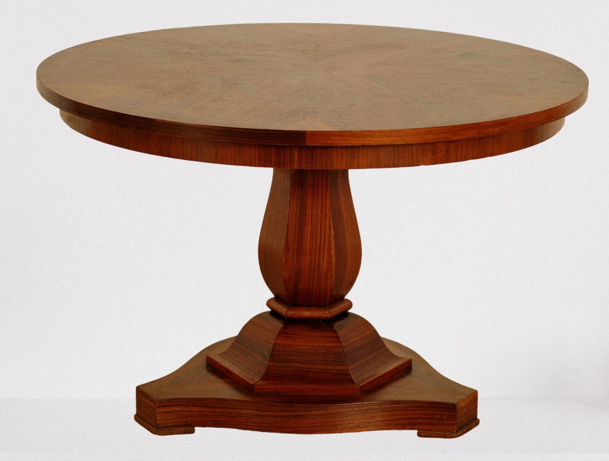 Runder Jugendstil Salontisch aus Palisander Antik Kolosseum