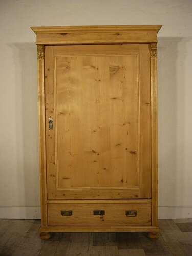 Schrank Gründerzeit eintürig antik Weichholz Garderobenschrank um 1900 Jhd.