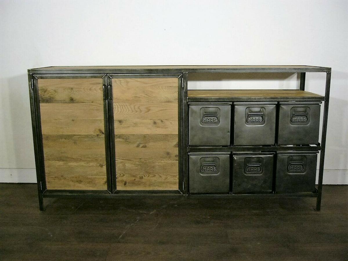 Anrichte Eisen restauriert Loft Industrie Design um 1940 Jhd.
