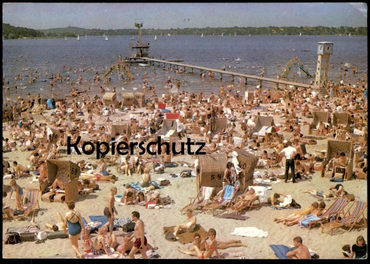 Ltere Postkarte Berlin Strandbad Wannsee Bad Bikini Bademode Badehose