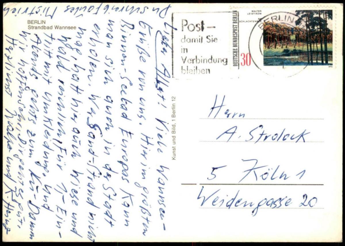 Ltere Postkarte Berlin Strandbad Wannsee Bad Bikini Bademode Badehose