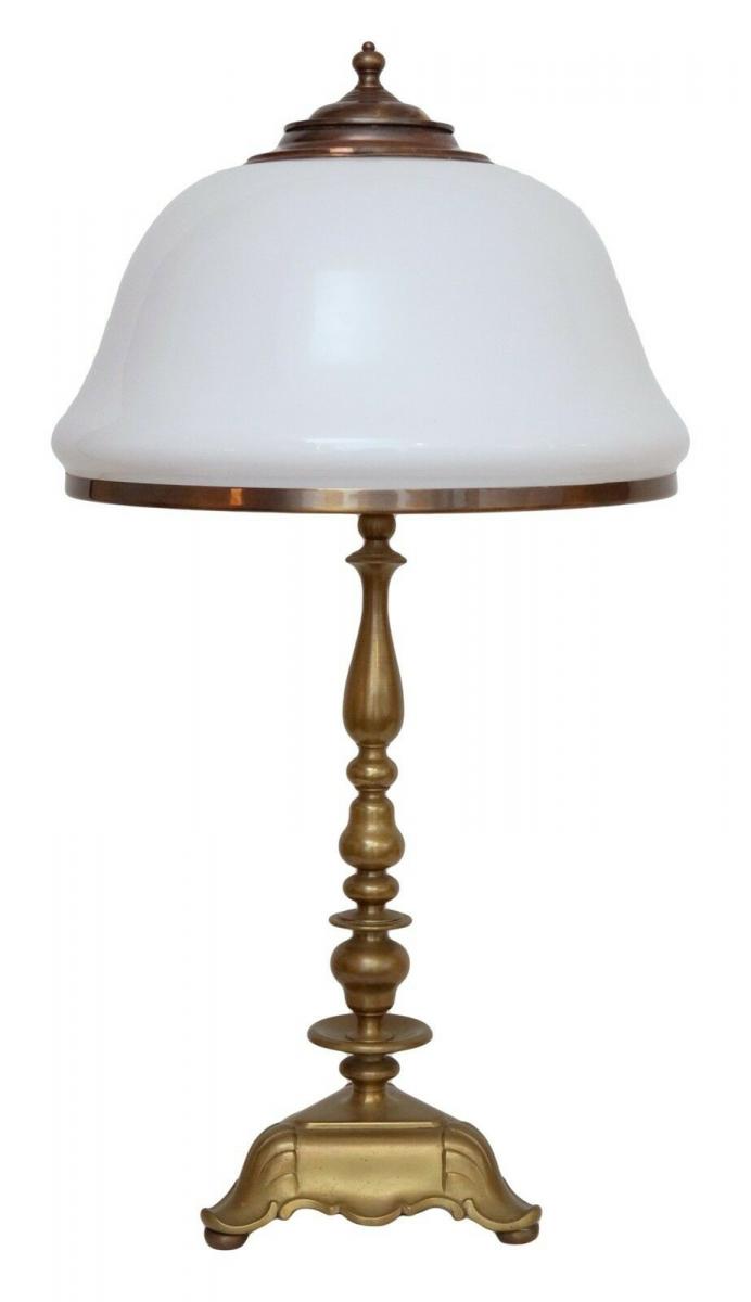 Sehr große original Jugendstil Tischleuchte Salonlampe Messing 66 cm Bakelit