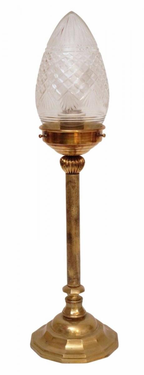 Elegante original Art Déco Art Nouveau Messinglampe Tischlampe