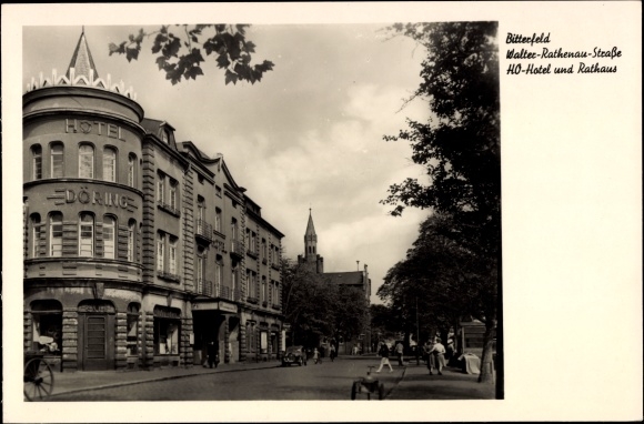 Ak Bitterfeld In Sachsen Anhalt Walter Rathenau Stra E Ho Hotel