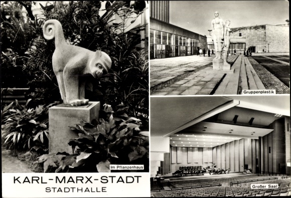 Ak Karl Marx Stadt Chemnitz In Sachsen Stadthalle Im Pflanzenhaus