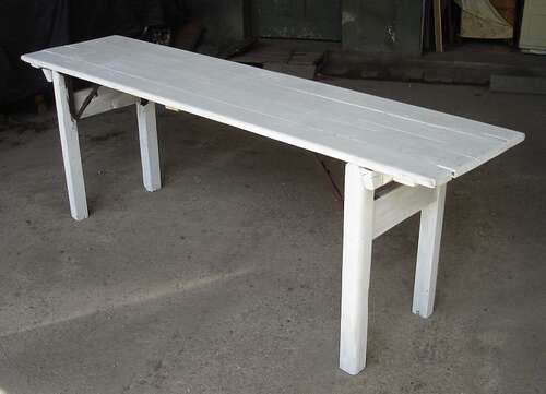 Alter 1920er Landhaus Esstisch Party Tisch faltbar rustik shabby weiß L 216 cm