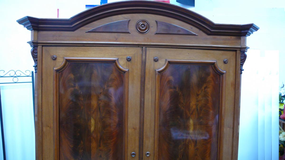 Großer Dielenschrank Garderobenschrank 2-türig 2 Schubladen Gründerzeit