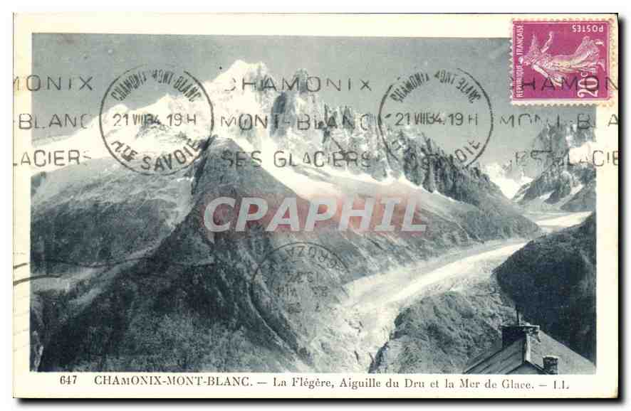 Cartes Postales Chamonix Mont Blanc La Flegere Aiguille Du Dru Et La