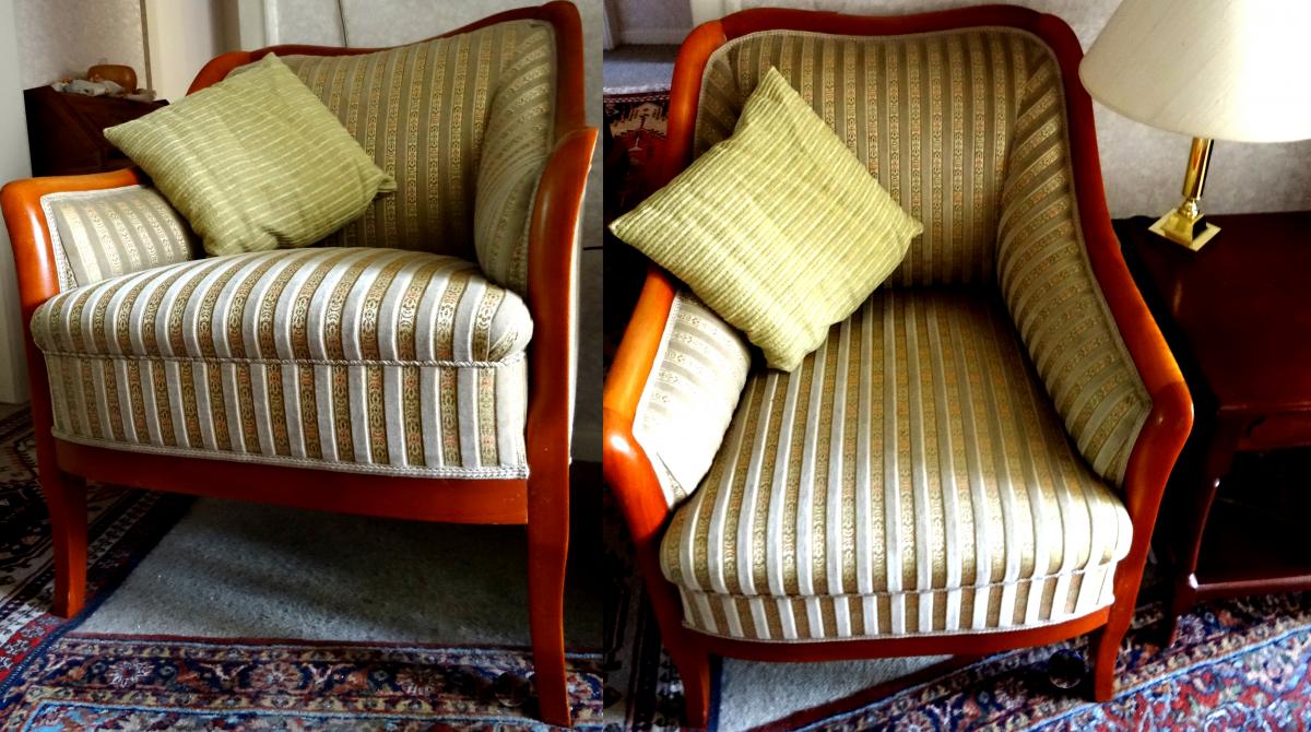 Schönes Duo antiker Biedermeier-Sessel