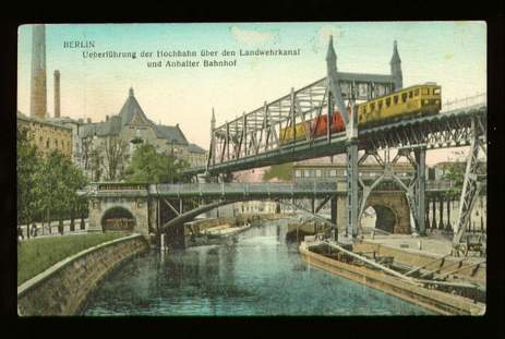 AK Berlin Ueberführung der Hochbahn über den Landwehrkanal und