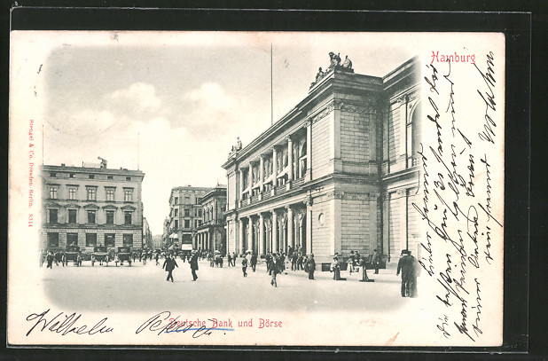 AK Hamburg, Deutsche Bank und Börse am Adolphsplatz Nr ...