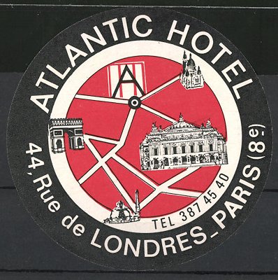 Kofferaufkleber Paris kofferaufkleber paris atlantic hotel 44 rue de londres Kofferaufkleber Paris kofferaufkleber paris atlantic hotel 44 rue de londres