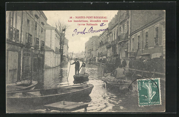 Ak Pont Rousseau Les Inondations D Cembre La Rue Nationale