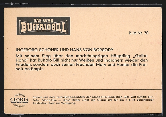 Ak Filmszene Aus Das War Buffalo Bill Schauspielerin Ingeborg Sch Rner