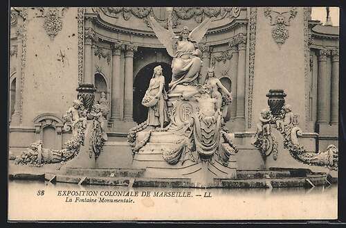 AK Marseille Exposition Coloniale 1906 La Fontaine Monumentale Nr