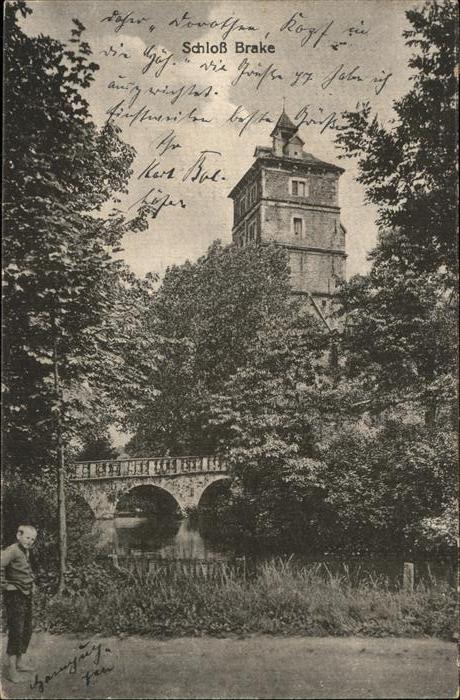 Alte Litho Postkarte Gruss Aus Brake I Lippe Schloss Brake Lemgo