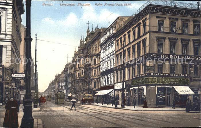 Ak Berlin Friedrichstrasse Ecke Leipziger Strasse Strassenbahn Nr