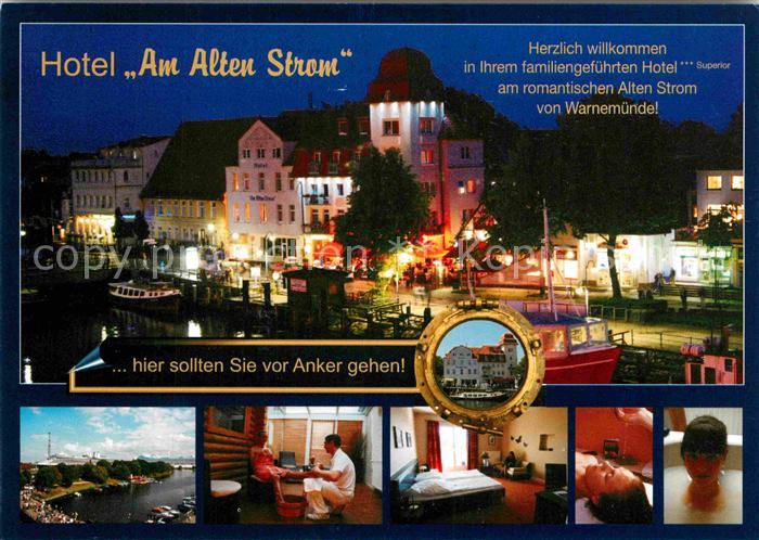 AK Ansichtskarte Warnemuende Ostseebad Hotel Am Alten Strom Kat