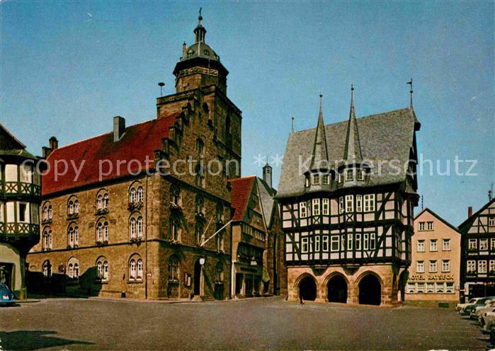 AK Ansichtskarte Alsfeld Marktplatz Rathaus Fachwerk Historisches