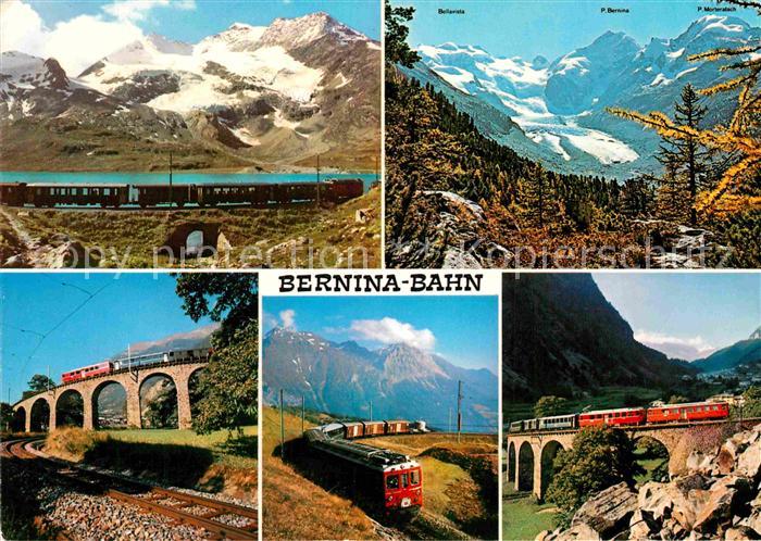 AK Ansichtskarte Eisenbahn Bernina Bahn Lago Bianco Brusio Alp Gruem