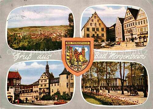 Ak Ansichtskarte Mergentheim Bad Panorama Schloss Kurgarten Rathaus