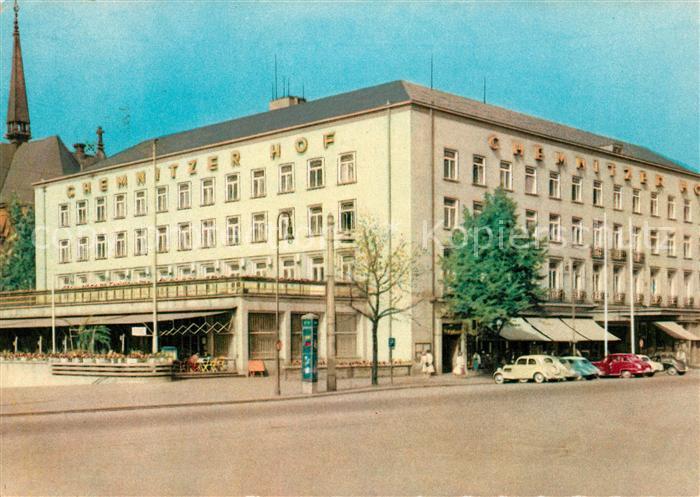 Ak Ansichtskarte Karl Marx Stadt Ho Hotel Chemnitzer Hof Mit Kirche