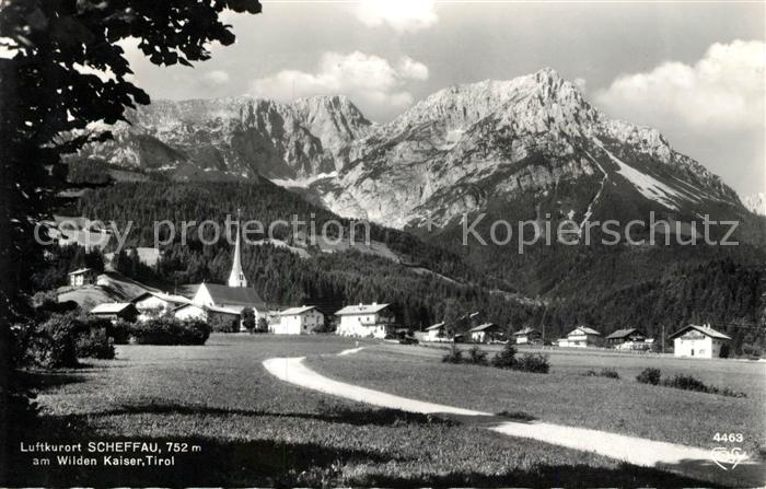 AK Ansichtskarte Scheffau Wilden Kaiser Ortsansicht Mit Kirche