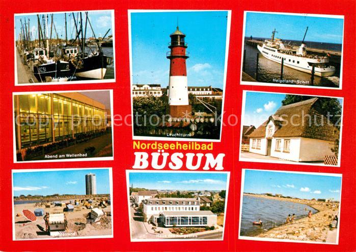 AK Ansichtskarte Buesum Nordseebad Leuchtturm Helgoland Schiff