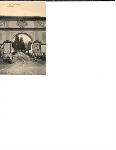 108. Im 1909 gelauft Photoansichtskarte vom Schloßeingang im Kindberg. Q1!