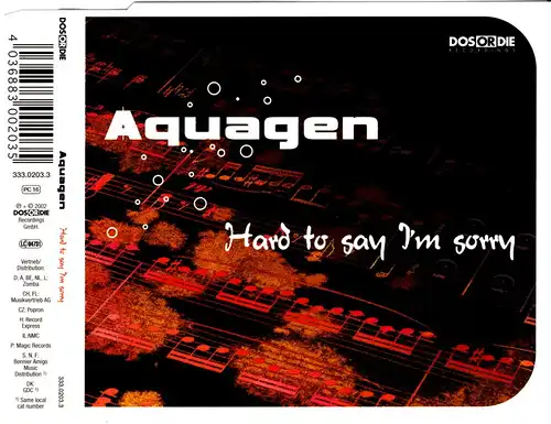 Aquagen - Hard To Say I&#039;m Désolé [CD-Single]