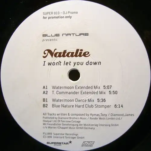 Bleu Nature feat. Natalie - I Won&#039;t Let You Down [12&quot; Maxi]