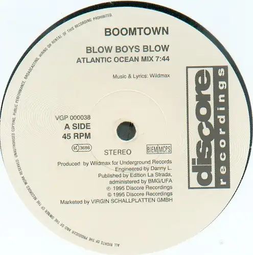 Boomtown - Blow Boys Blow [12" Maxi]