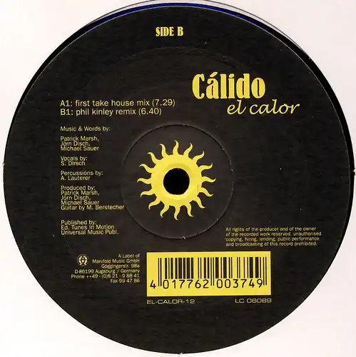 Calido - El Calor [12&quot; Maxi]
