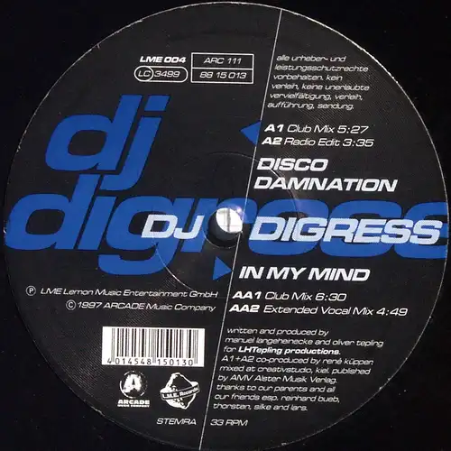 DJ Digress - Disco Damnation / In My Mind [12" Maxi]
