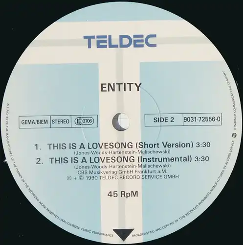 Entity - This Is A Lovesong [12" Maxi]