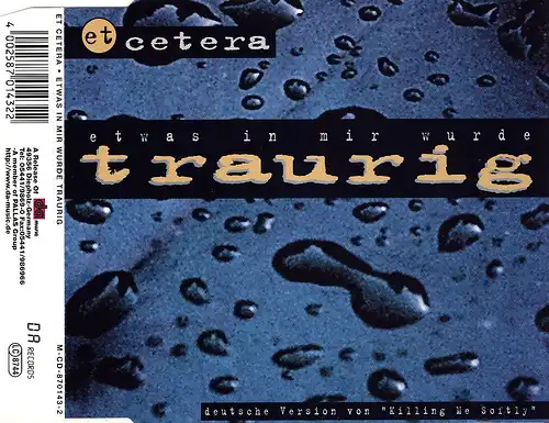 Et Cetera - Quelque chose En Moi Devint Triste [CD-Single]