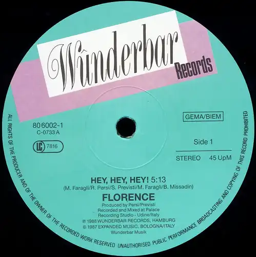 Florence - Hey Hey Hey [12" Maxi]